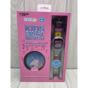 iTech Junior Kids Smartwatch & Speaker Girls Unicorn Silicone Strap Glitter NEW